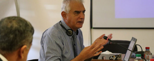 UNESCO Director for Freedom of Expression and Media Development Director Guy Berger speaks during a consultation session on the Internet Universality Indicators in Amman recently  (Photo courtesy UNESCO)