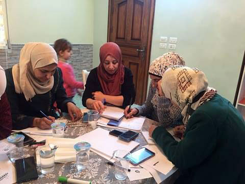 Female teachers meet to review their strategy in Amman in early January. The Ministry of Education announced this year that all private schools would be required to deposit teachers’ salaries into their bank accounts in order to ensure documentation of fair and on-time pay (Photo courtesy of the Stand Up With The Teacher campaign)