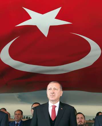 Turkish President Recep Tayyip Erdogan attends a millitary ceremony in Isparta, Turkey, on Friday (Reuters photo)