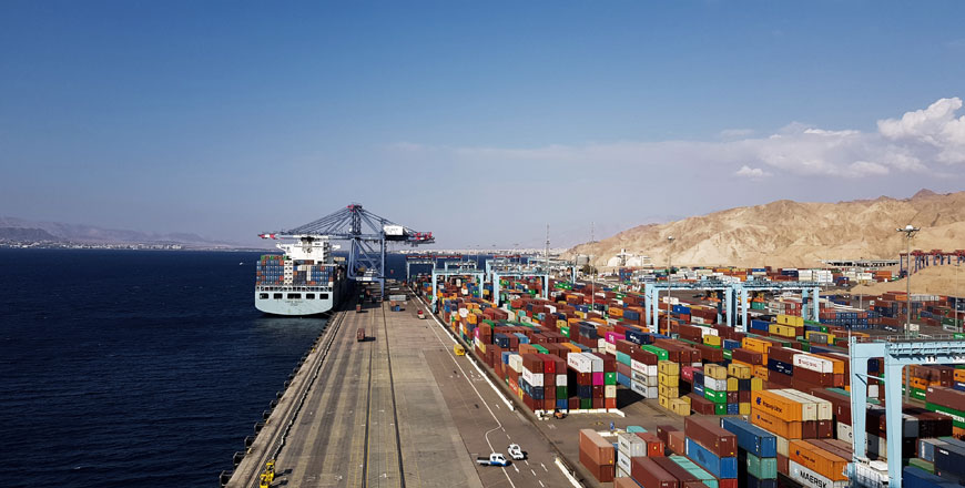 This photo shows a general view of the Aqaba Container Terminal (Photo courtesy of the ACT)