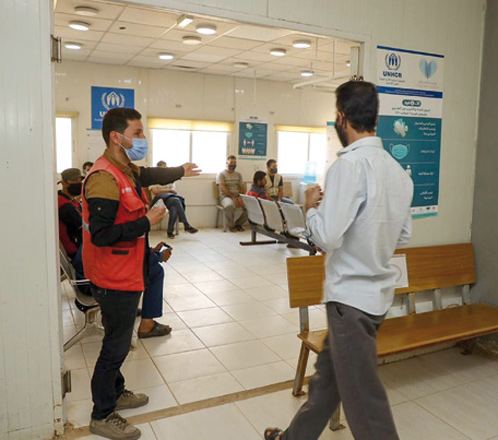 The United Nations High Commissioner for Refugees  and the Jordan Hashemite Fund for Development  recently began engaging refugee volunteers in a campaign to raise awareness of the importance of the COVID-19 vaccine (Photo courtesy of UNHCR)