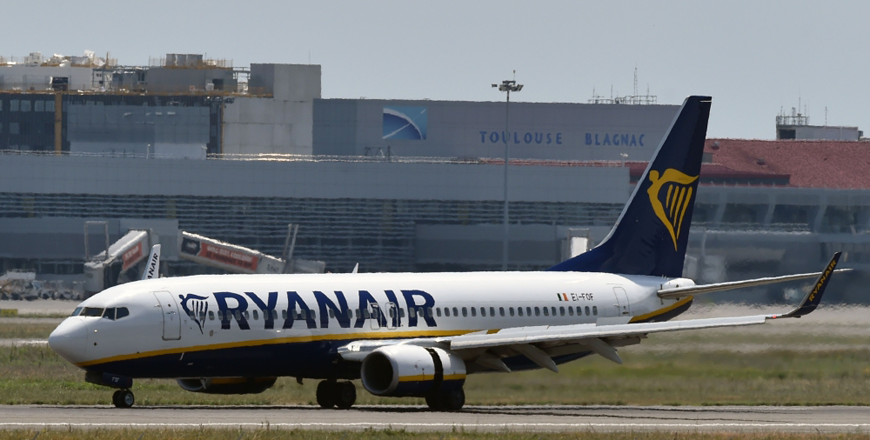 File photo of a next generation Boeing 737 belonging to the airline company Ryanair is parked on the tarmac, in Blagnac, southwestern France, July 10, 2018 (AFP photo)