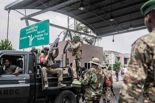 Goma on March 1, 2025, after handing over the repatriated Democratic Forces for the Liberation of Rwanda soldiers to the Rwandan government (AFP photo)