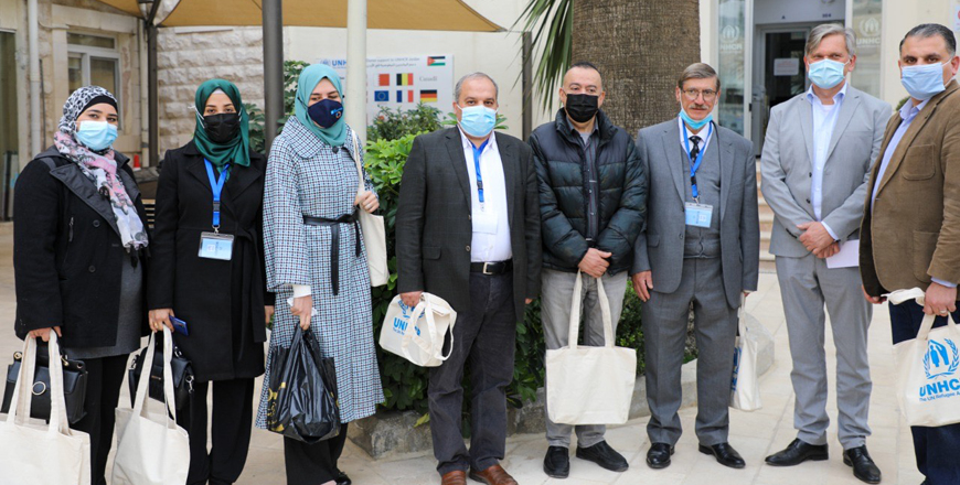 Refugee doctors pose for a group photo with UNHCR Representative in Jordan Dominick Bartsch during an award ceremony on Tuesday (Photo courtesy of UNHRC)