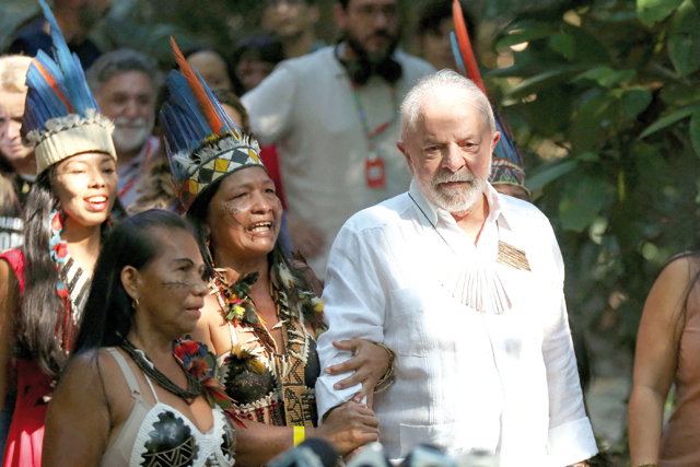 Brazilian presidential candidate for the leftist Workers Party and former president (2003-2010), Luiz Inacio Lula da Silva, attends an election rally about sustainable development in Manaus, Brazil, on Wednesday (AFP photo)