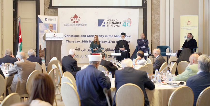 Participants during the 'Christians and Christianity in the Middle East' conference in Amman on Thursday (Petra photo)