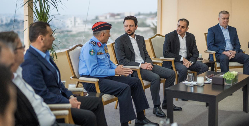 HRH Crown Prince Hussein, the Regent, on Tuesday visits the Anti-Narcotics Department  (Photo courtesy of Royal Court)