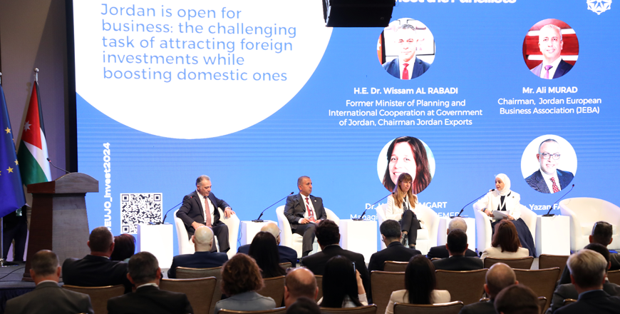 The forum also addressed investment opportunities for European companies in Jordanian and regional markets (Photo Courtesy of Al Mamlaka)