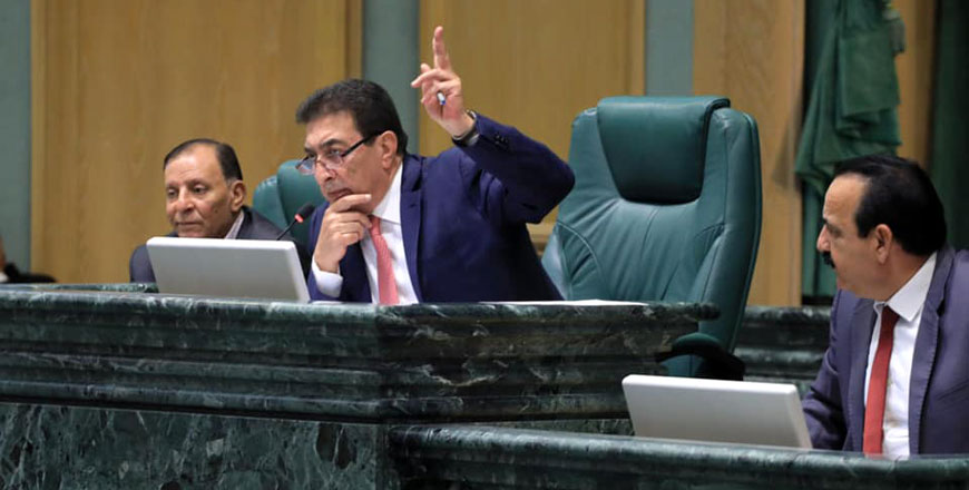 House Speaker Atef Tarawneh heads a Lower House session on Tuesday (Photo courtesy of Lower House Facebook page)