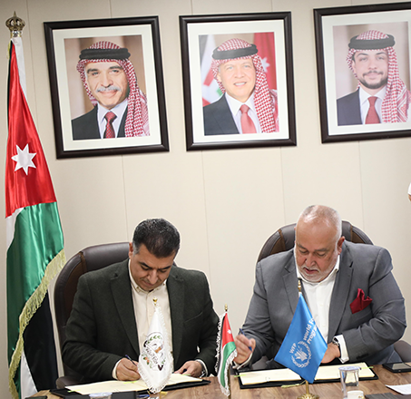 The Food Security Council (FSC) and the World Food Programme (WFP) on Tuesday sign a cooperation agreement to provide technical support aimed at bolstering the council's role in implementing the National Food Security Strategy (2021-2030) (Petra photo)