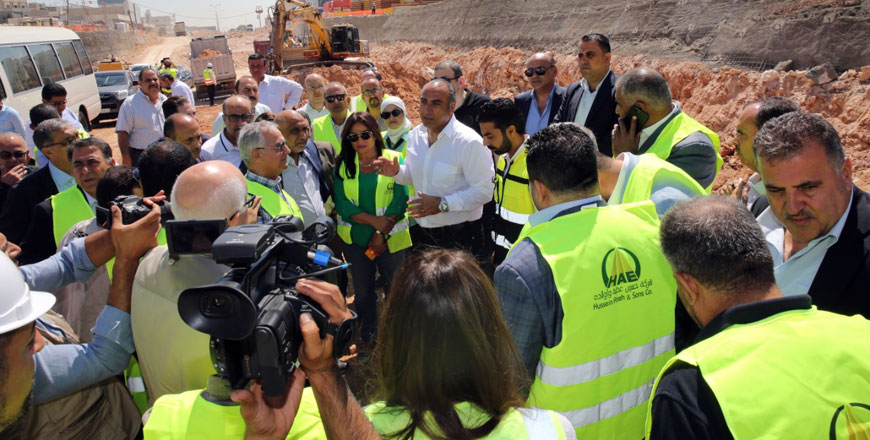 Amman Mayor Yousef Shawarbeh is seen on Sunday during a tour with Greater Amman Municipality  council members (Photo courtesy of GAM)