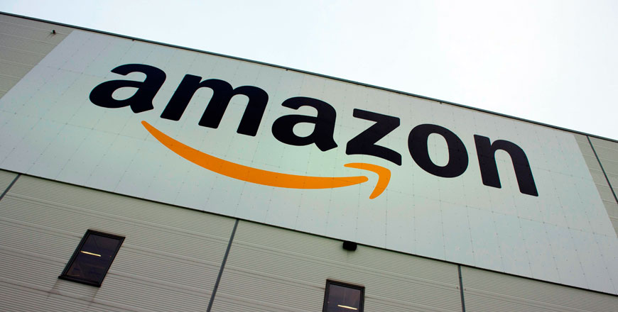 In this  photo taken on November 11, 2014 the logo of US online retail giant Amazon is displayed on the Brieselang logistics centre, west of Berlin (AFP file photo)