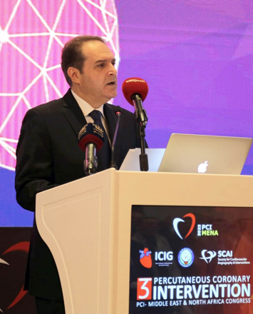 Minister of Health Feras Al Hawari speaks during the Third Percutaneous Coronary Intervention (PCI) - Middle East and North Africa Congress conference on Thursday  (Petra photo)