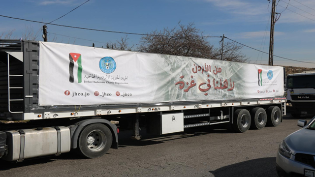 Secretary-General of the Jordan Hashemite Charity Organisation (JHCO) Hussein Shibli on Friday reiterates Jordan’s unwavering commitment to providing humanitarian aid to Gaza (Al Mamlaka TV photo)