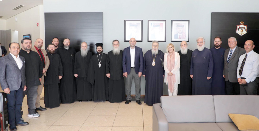 The Jordan Tourism Board on Saturday received a delegation of senior clerics from the Greek Church on a visit to Christian religious sites in the Kingdom (Petra photo)