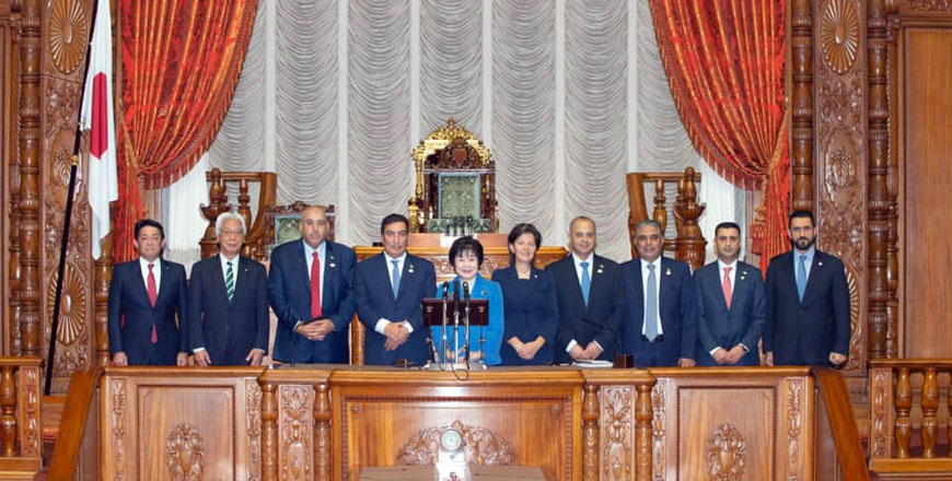   Lower House Speaker Atef Tarawneh visits Tokyo to holds talks with speakers of the Japanese House of Representatives and House of Councillors over ways to enhance parliamentary cooperation and coordination, investment prospects and trade relations (Photo courtesy of Lower House)