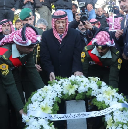 Deputising for His Majesty King Abdullah, Royal Court Chief Yousef Issawi attends the funeral of former prime minister Abdulsalam Majali in Karak's Yarout region on Wednesday (Petra photo)