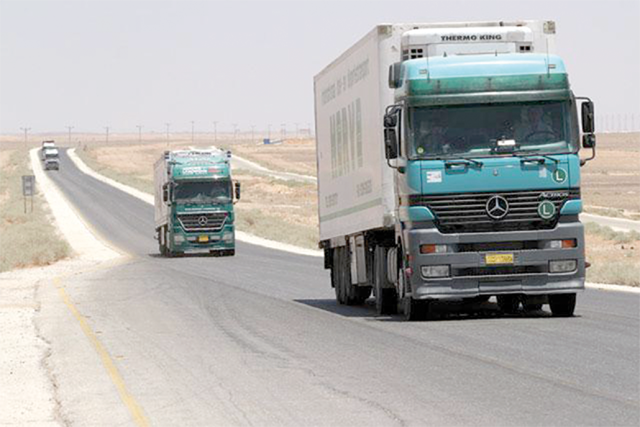 In Jordan, the total number of trucks up until 2021 reached 19,805, according to the LTRC (File photo)