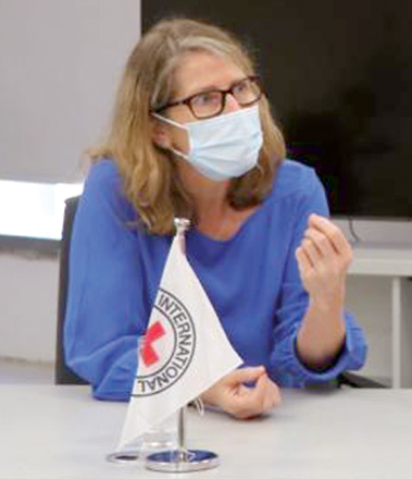Head of the ICRC delegation in Yemen Katharina Ritz speaks to The Jordan Times during an interview on Tuesday (Photo courtesy of ICRC)