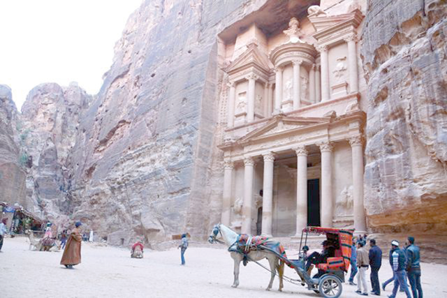 The rose-red city of Petra, some 220km south of Amman (File photo)