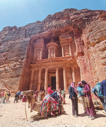 Tourists and tour guides are seen in front of Petra’s Treasury, the rose-red city’s iconic façade, some 220 kilometres south of Amman, in this recent photo (Photo courtesy of Shiyas Abdulrazak)