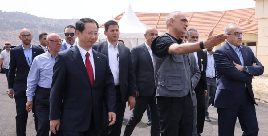 Prime Minister Bisher Khasawneh attends on Monday the opening of a project to develop and rehabilitate the Salt-Arda road in Balqa Governorate (Petra photo)