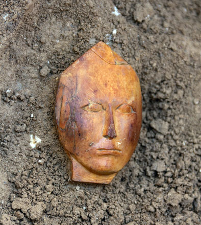 ‘Bone face’ seen here, is one of the artefacts uncovered during 2019 excavations of ancient Pella in the Jordan Valley (Photo courtesy of Stephen Bourke)