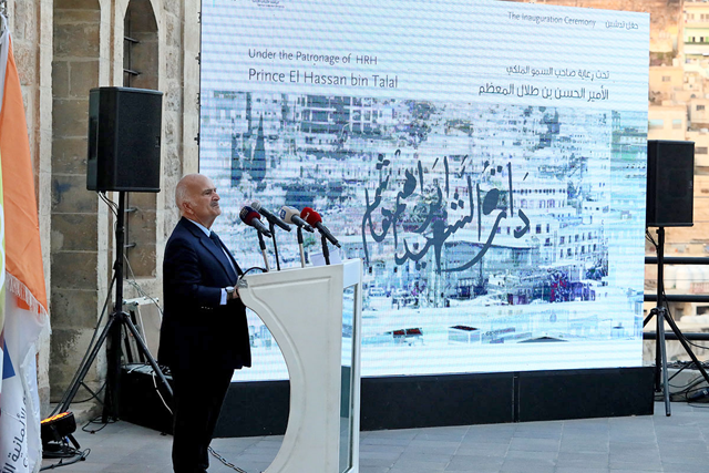 HRH Prince Hassan at the inauguration of the Darat of the late former prime minister, Martyr Ibrahim Hashem, at German-Jordanian University in Jabal Amman on Monday (Petra photo)
