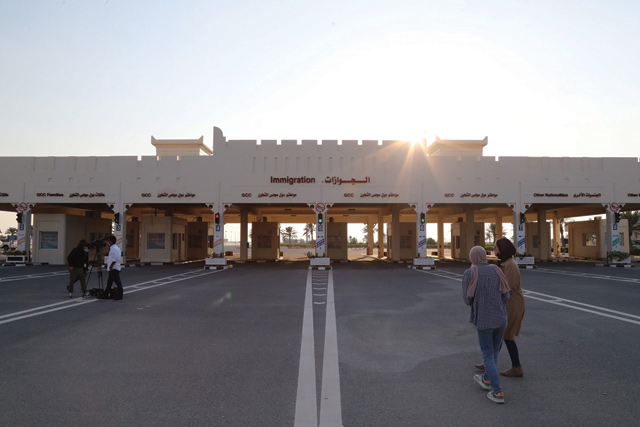 A photo taken on Saturday shows the Qatari side of the Abu Samrah border with Saudi Arabia following the opening of crossings between the two countries (AFP photo)
