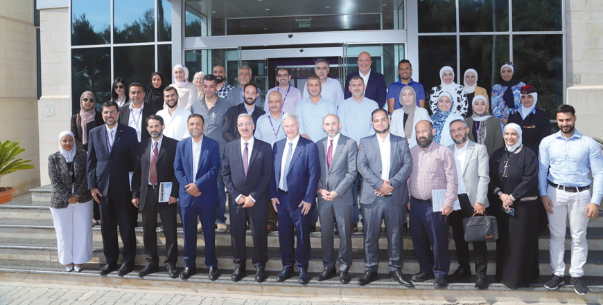 Members of The Royal Scientific Society, the Airport International Group and Queen Alia International Airport (QAIA) pose for a photo during celebration for QAIA’s Level 4+ carbon emissions management accreditation  (Photo courtesy of Airport International Group)