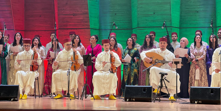 Musical performances on the oud and sessions of traditional songs are held at the Arab Week (Photo by Rawan Adwan)