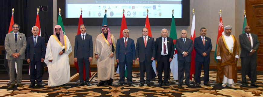 Guests pose for a photo during the conclusion of the Restorative Justice in Contemporary Criminal Policy Conference concluded at the Dead Sea on Saturday (Petra photo)