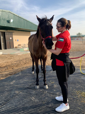Sara Qardan, a lifelong horse enthusiast, founded Jordan’s first specialised equine massage therapy and rehabilitation business, ‘EquiSJQ’, in 2022 (Photo courtesy of Sara Qardan)