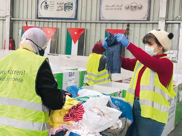 Charity Clothes Bank  has benefitted around 1,150,000 underprivileged families since the  beginning of its establishment, according to its director Rawan Masadeh (Photo courtesy of Charity Clothes Bank Facebook page)