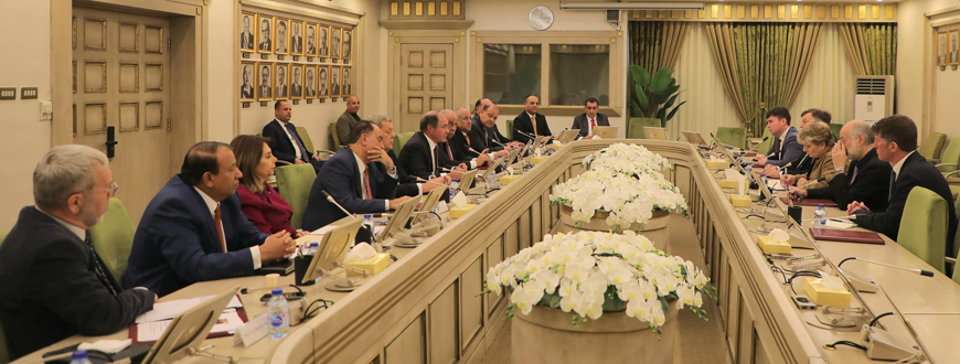 The Senate Arab, International and Expatriates Affairs Committee, chaired by Senator Hani Mulki, on Monday meets with Chair of the UK House of Commons Foreign Affairs Committee MP Emily Thornberry, and her accompanying delegation (Petra photo)