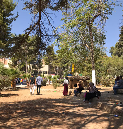 In this recent photo, students are seen relaxing at the University of Jordan campus in Amman (Photo by Johanna Montanari)