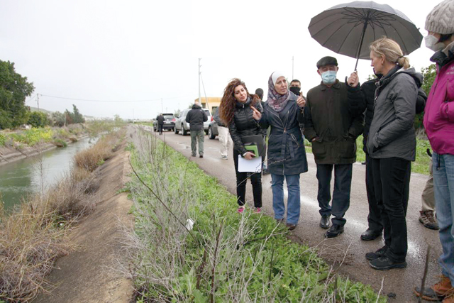 Deputy Administrator for the United States Agency for International Development (USAID) Isobel Coleman and Minister of Water and Irrigation Mohammad Al Najjar tour a water infrastructure site on Friday (Photo courtesy of USAID)