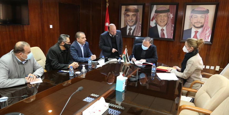 Minister of Water and Irrigation Mohammad Al Najjar during a signing of agreements between Jordan, Germany and the EU on Wednesday (Photo courtesy of Water Ministry)