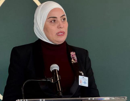 Minister of Social Development Wafa Bani Mustafa says that Gazan women's efforts to achieve freedom and dignity is a 'clear' message that women are not just a sideshow, but an essential part of the process of change and reconstruction (Petra photo)