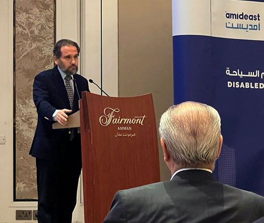Prince Mired Bin Ra’ad, Chairman of the Board of Directors of the Hashemite Commission for Disabled Soldiers (HCDS) inaugurates on Tuesday the 10-month 'Disabled Soldiers Empowering Tourism’  programme,  with the participation of fifty disabled soldiers’ (Photo by Sophie Constantin)