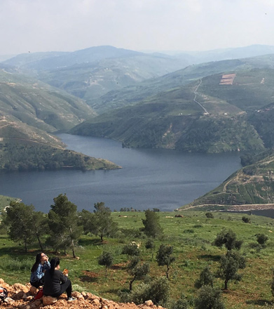  In this undated photo, hikers take part in a trek near King Talal Dam and organised by Walking Jordan  (Photo by Muath Freij)