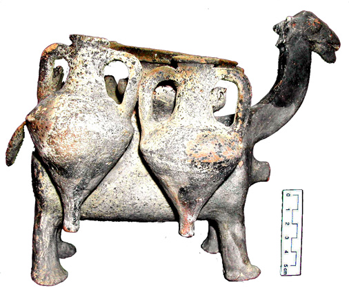 A toy camel from the late Hellenistic period, which was found in a Jerash tomb, can be seen in this undated photo (Photo courtesy of Ina Kehrberg-Ostrasz)
