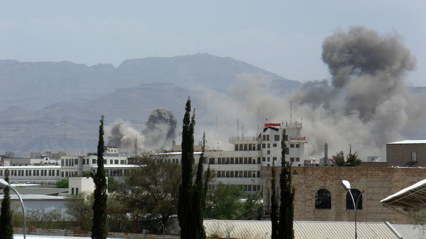 Smoke rises after a Saudi-led air strike hit a site believed to be one of the largest weapons depots on the outskirts of Yemen's capital, Sanaa, on Wednesday (AP photo by Hani Mohammed)
