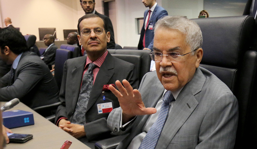 Saudi Arabia's Petroleum and Mineral Resources Minister Ali Ibrahim Al Naimi speaks to journalists prior to the start of a meeting of the Organisation of the Petroleum Exporting Countries at their headquarters in Vienna, Austria, Friday (AP photo)