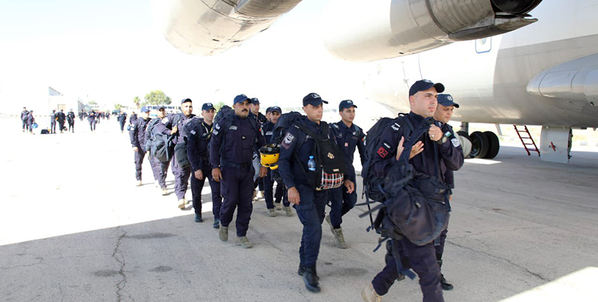 Members of the Jordanian International Search and Rescue Team en route to Libya (Petra photo)