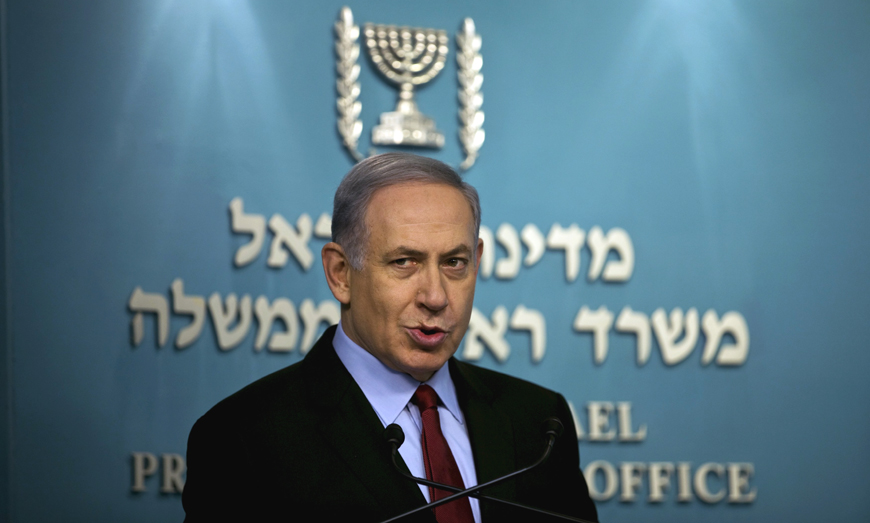 Israel's Prime Minister Benjamin Netanyahu speaks during a news conference on Thursday (Reuters photo)