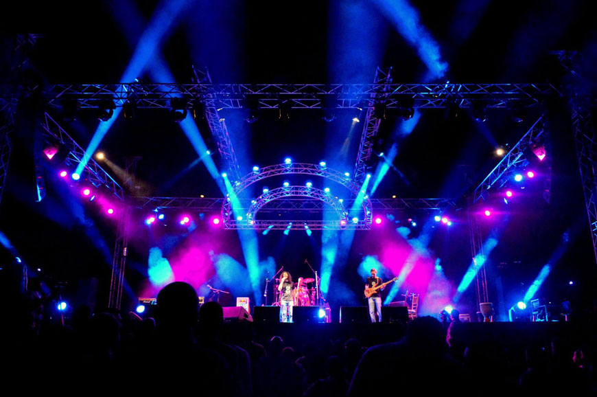 Members of the Zaed Naes band perform at the Dum Tak Arab alternative music festival in 2013 (Photo courtesy of Zaed Naes)