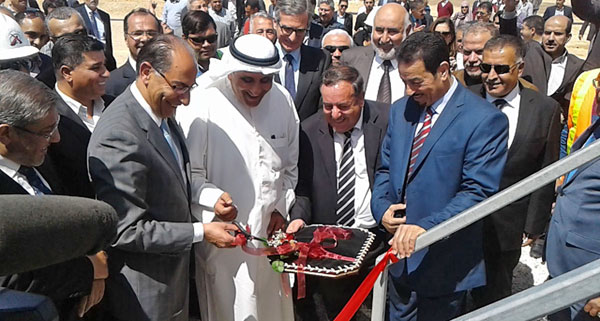 Minister of Energy and Mineral Resources Ibrahim Saif inaugurates a wind power farm in Maan, on Sunday (Petra photo)