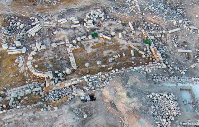 Drone photograph of remains of a church in Jerash (Photo courtesy of the Danish-German northwest Quarter Project)