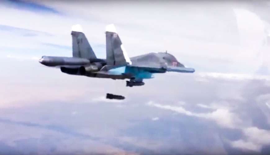 In this December 9, file photo made from video footage provided by the Russian defence ministry, a Russian Su-34 bomber drops bombs on a target (AP photo)